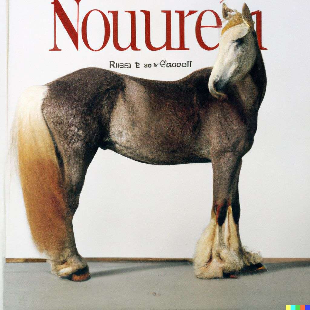 a horse, front cover of Vogue, 1960